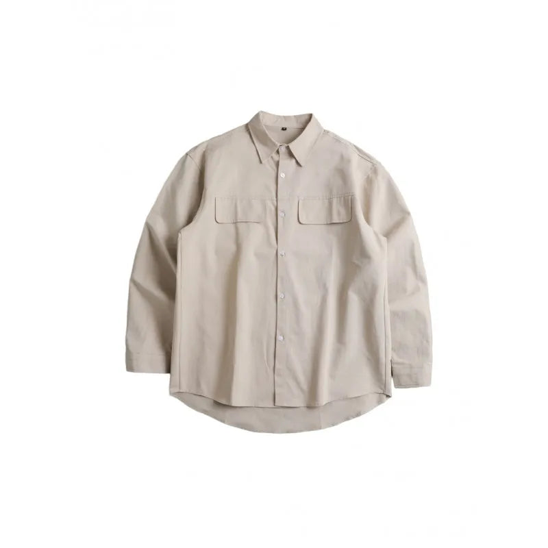 Paulo cotton long sleeve shirt with double pockets