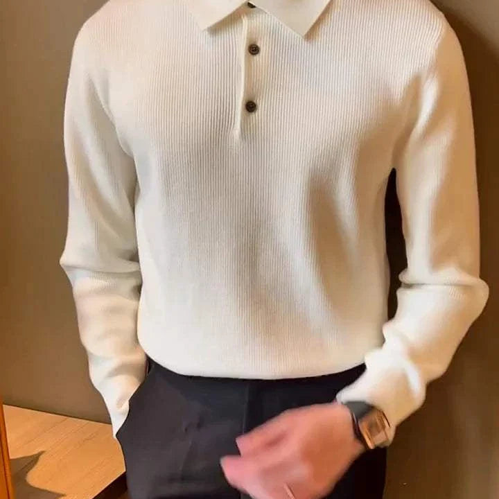 Antonios slim fit polo sweater in viscose, perfect for stylish men's casual wear.