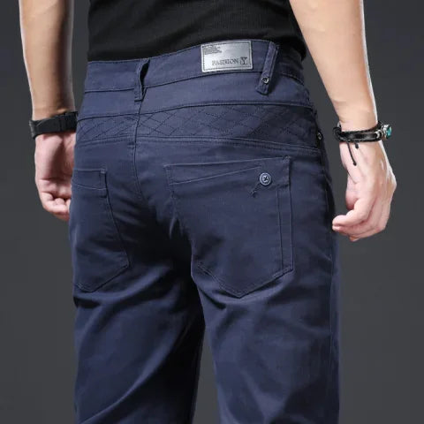 Cotton stretch smart-casual pants