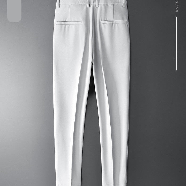 Vinny Office Pants back view showcasing classic tailored design in premium polyester.