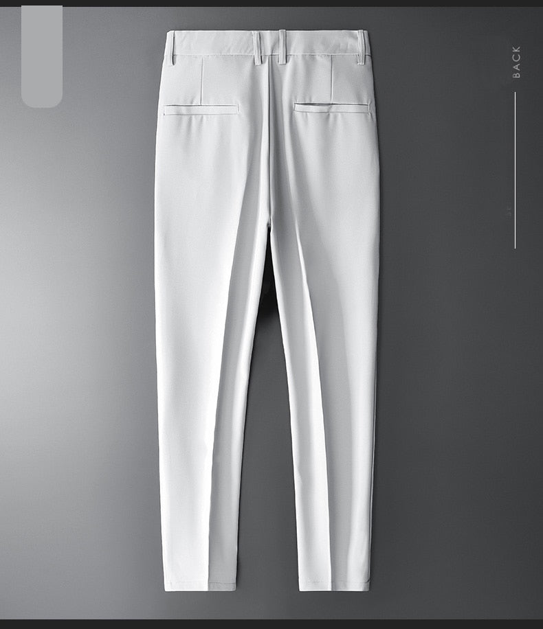 Vinny Office Pants back view showcasing classic tailored design in premium polyester.