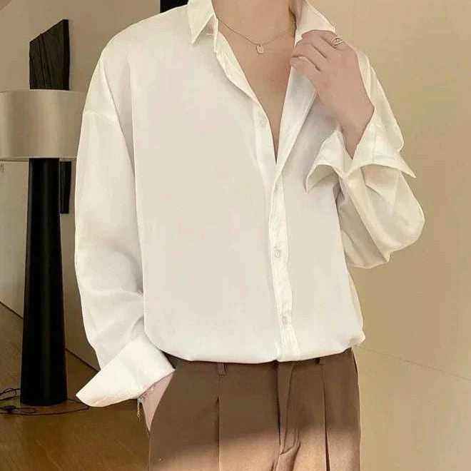 Korean design summer shirt for men, casual and elegant style.