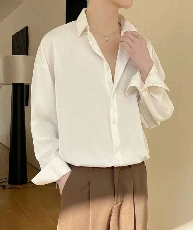 Korean design summer shirt for men, casual and elegant style.