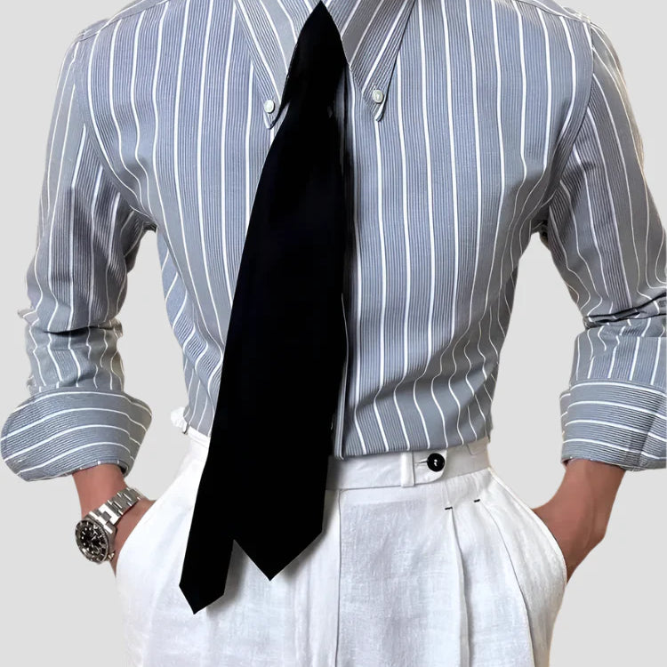 Luxury silk polo shirt, long sleeve, premium style and comfort.