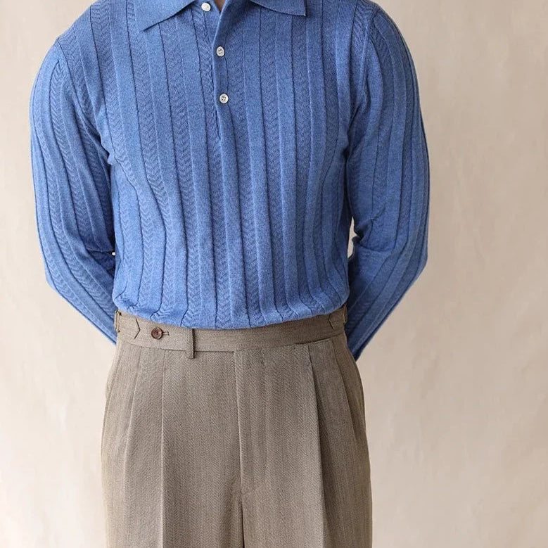 KOREAN premium sweater, blue, elegantly casual, men's fashion.