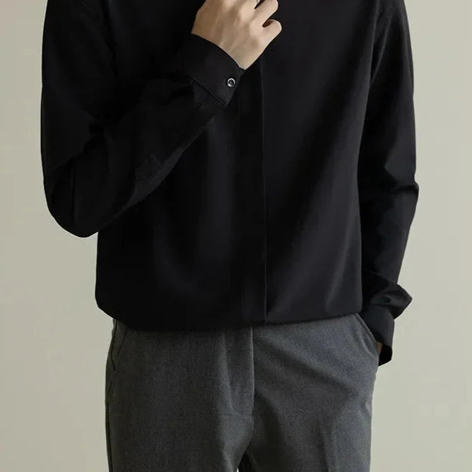 Large size formal shirt in classic business style made of high-quality cotton.