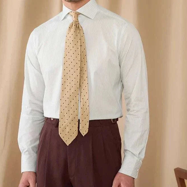 Business slim fit long sleeve premium shirt for men in stylish setting.