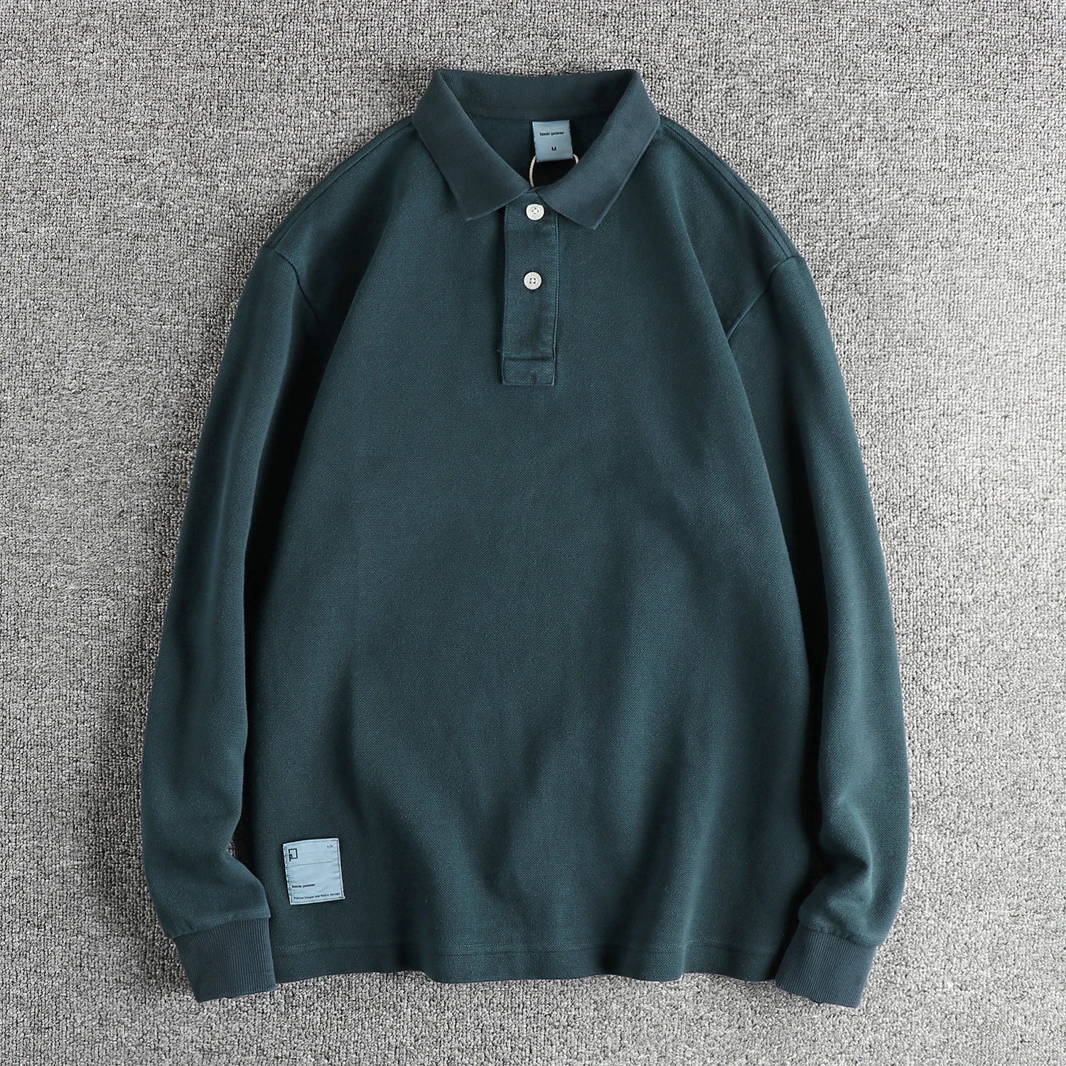 American retro polo long-sleeve t-shirt