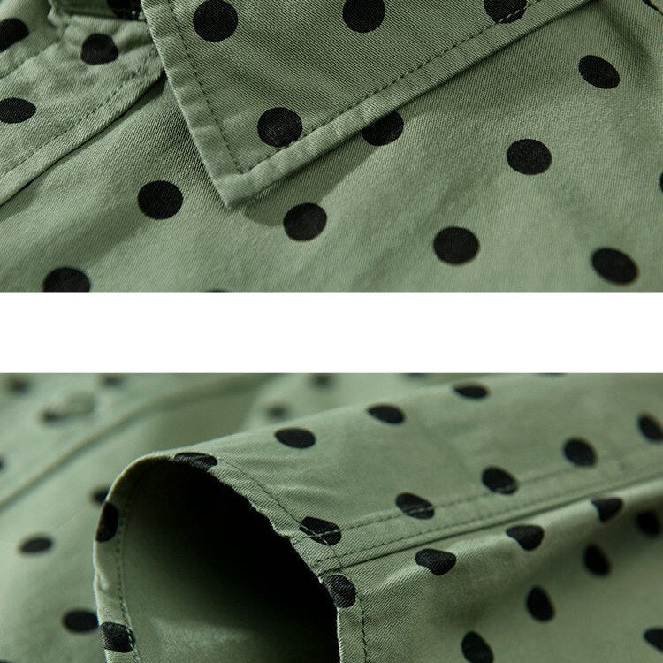 Antonios Pure Cotton Shirt Dot Print with button-down collar and breathable fabric.