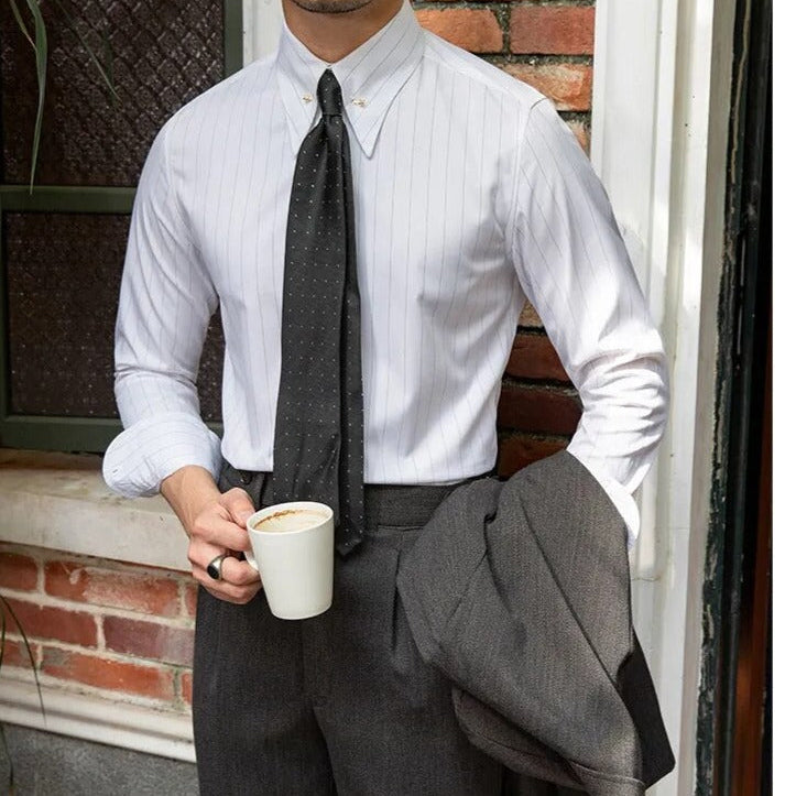 Antonios Business Camisa long sleeve smart casual shirt for men.