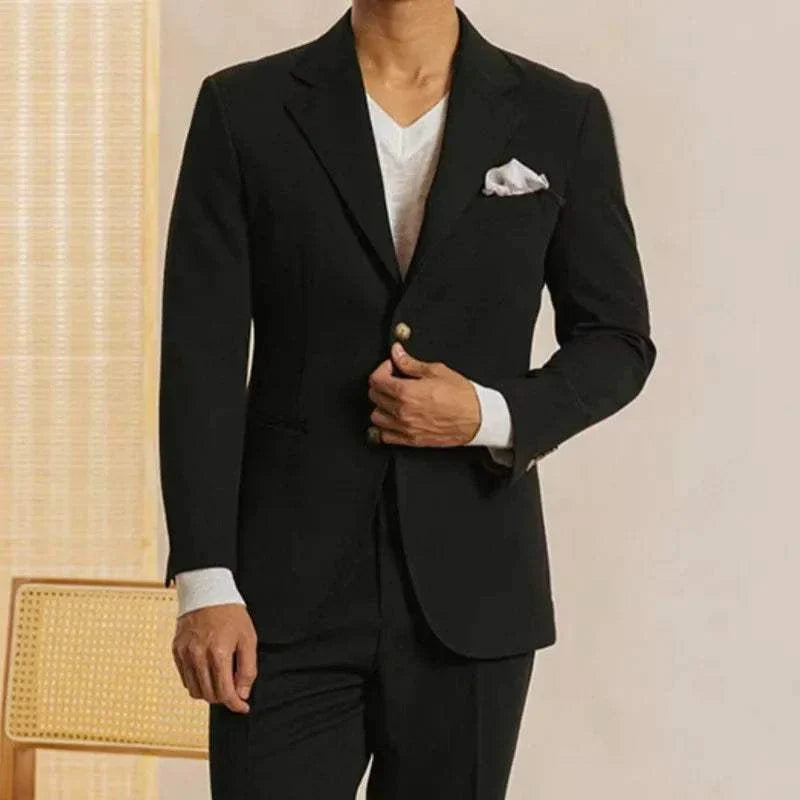 Elegant wedding premium suit 2 piece with blazer and pants, made of high-quality polyester, perfect for formal occasions.