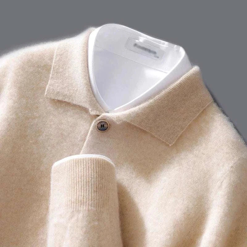 Cold season pure wool sweater for men in wool and cashmere blend.