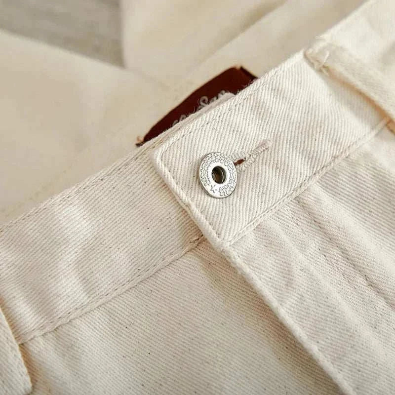 Close-up of British pure cotton old money pants in luxurious fabric.