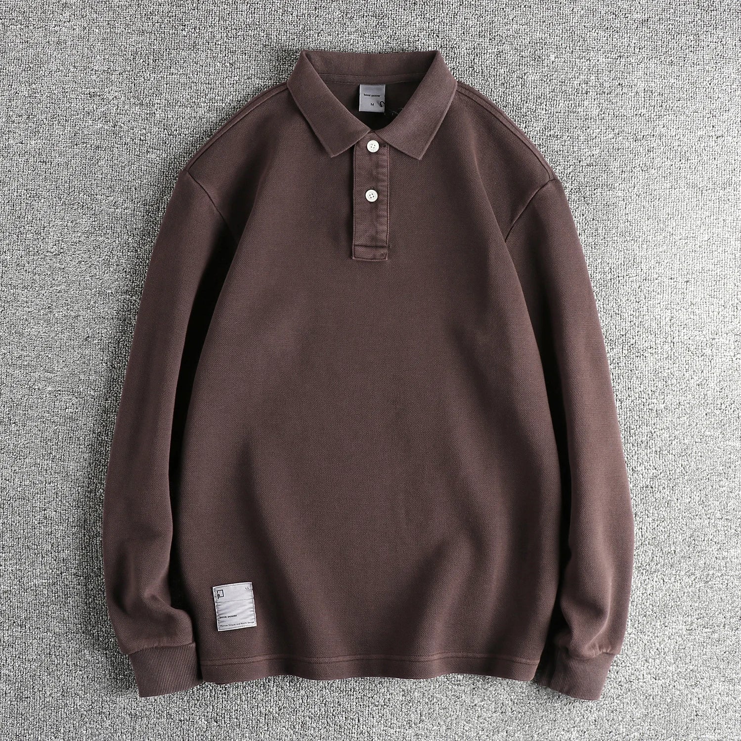 American retro polo long-sleeve t-shirt