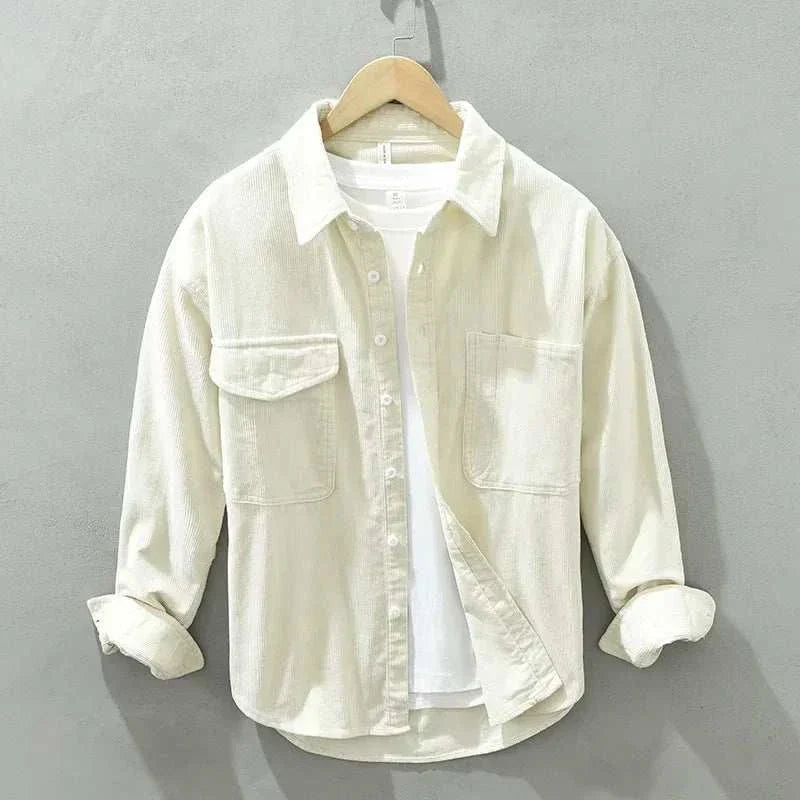 Men's cotton corduroy spring shirt for casual and elegant style.