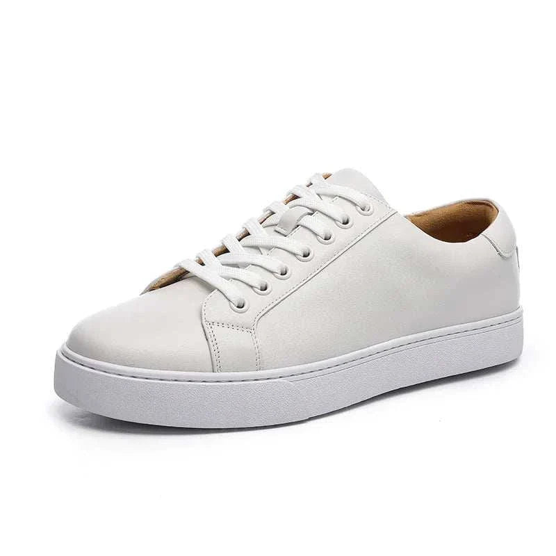 White British genuine leather shoes with rubber outsole and cow suede lining.
