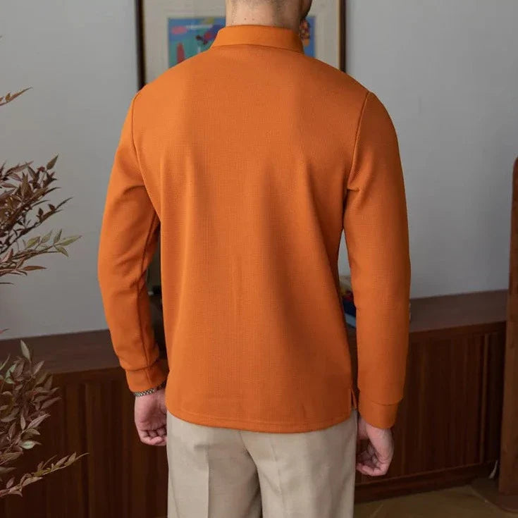Heavy premium sweater in orange, 100% cotton, perfect for cold seasons.