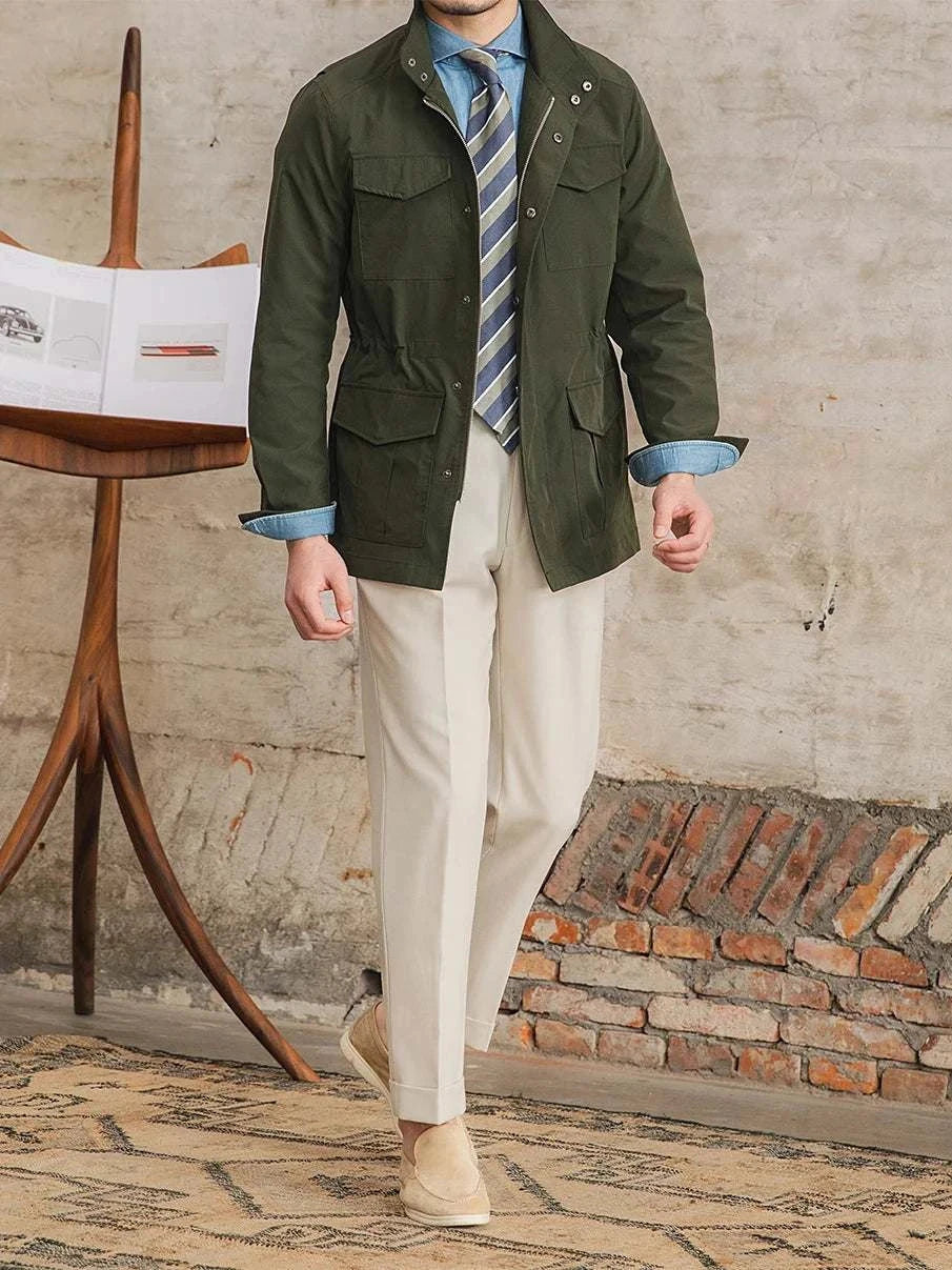 British old money jacket in high-quality cotton for men, offering comfort and sophistication.