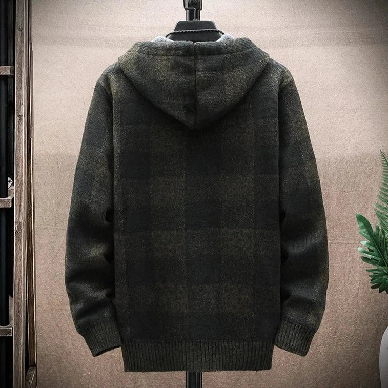 LUXELY plaid jacket for men in cotton and wool, featuring a comfortable and breathable design suitable for all seasons.