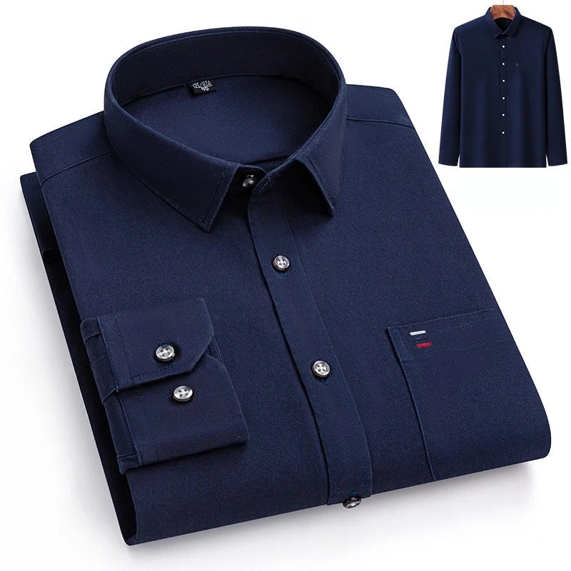 Luxury cotton shirt with single pocket
