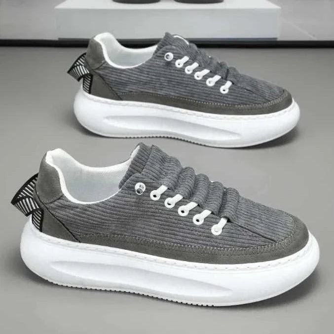 Gray breathable Cricket bulb shoes for men, casual wear sneaker.