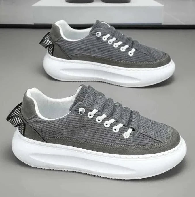 Gray breathable Cricket bulb shoes for men, casual wear sneaker.