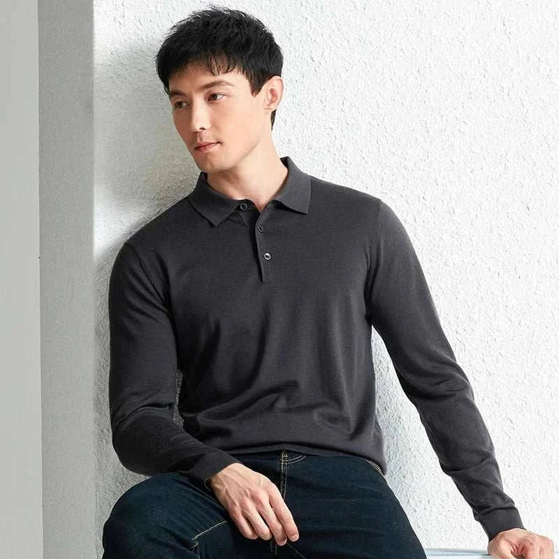 Slim fit wool autumn sweater for men, cozy and stylish for chilly weather.