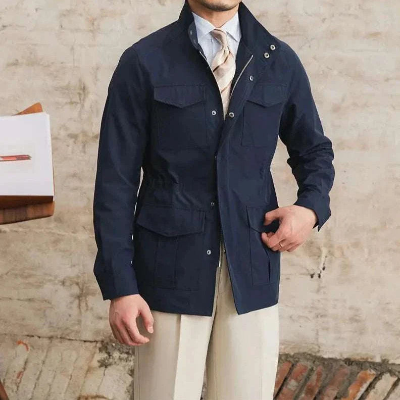 Men's British old money jacket, high-quality cotton, elegant and sophisticated, perfect fitting.