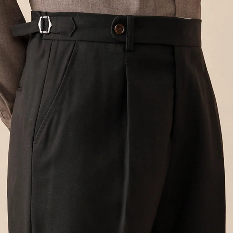 Pantalones de lana italiana hasta el tobillo para caballeros