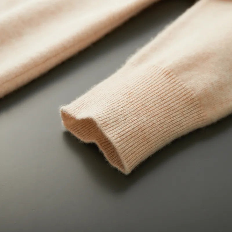 Antonios Pure Wool Sweater sleeve detail showcasing premium wool material.