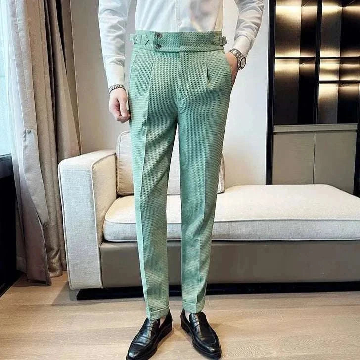 Suit formal office pants, stylish and comfortable viscose-polyester blend, ideal for men's office wear and formal events.