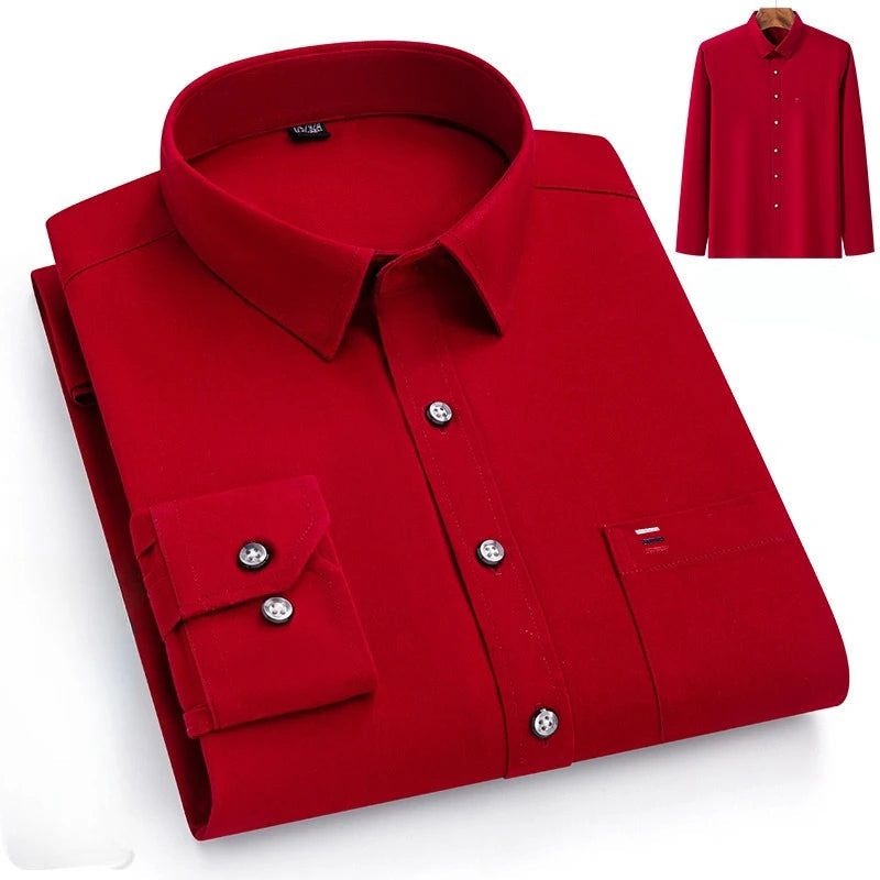 Luxury cotton shirt with single pocket