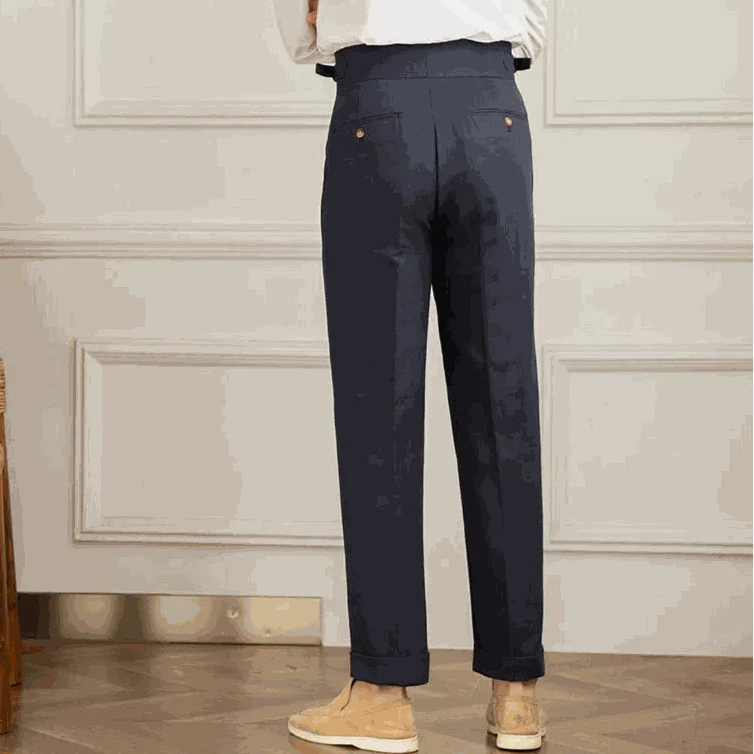 Antonios Naples cotton-linen pants, summer comfort fit, smart casual style.