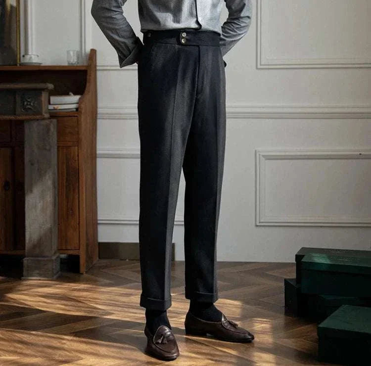 Autumn/Winter retro Italian trousers for men, casual and elegant style.