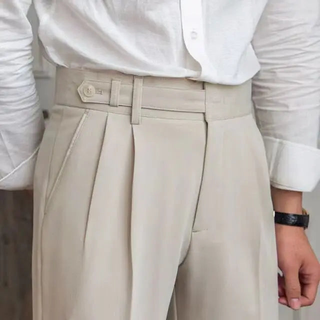 Elegant quality high-waist trousers