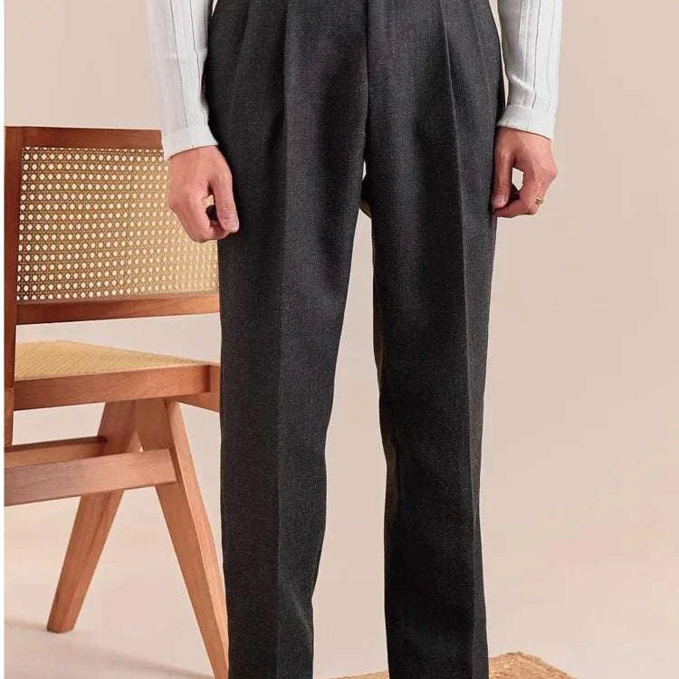 Antonios classic business pants in British tailored fit, smart casual style, polyester viscose blend.