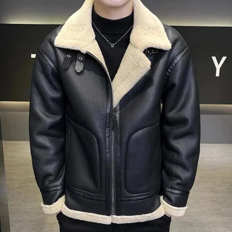 Casual Norway motor jacket for men in polyester, solid pattern, all-season wear.