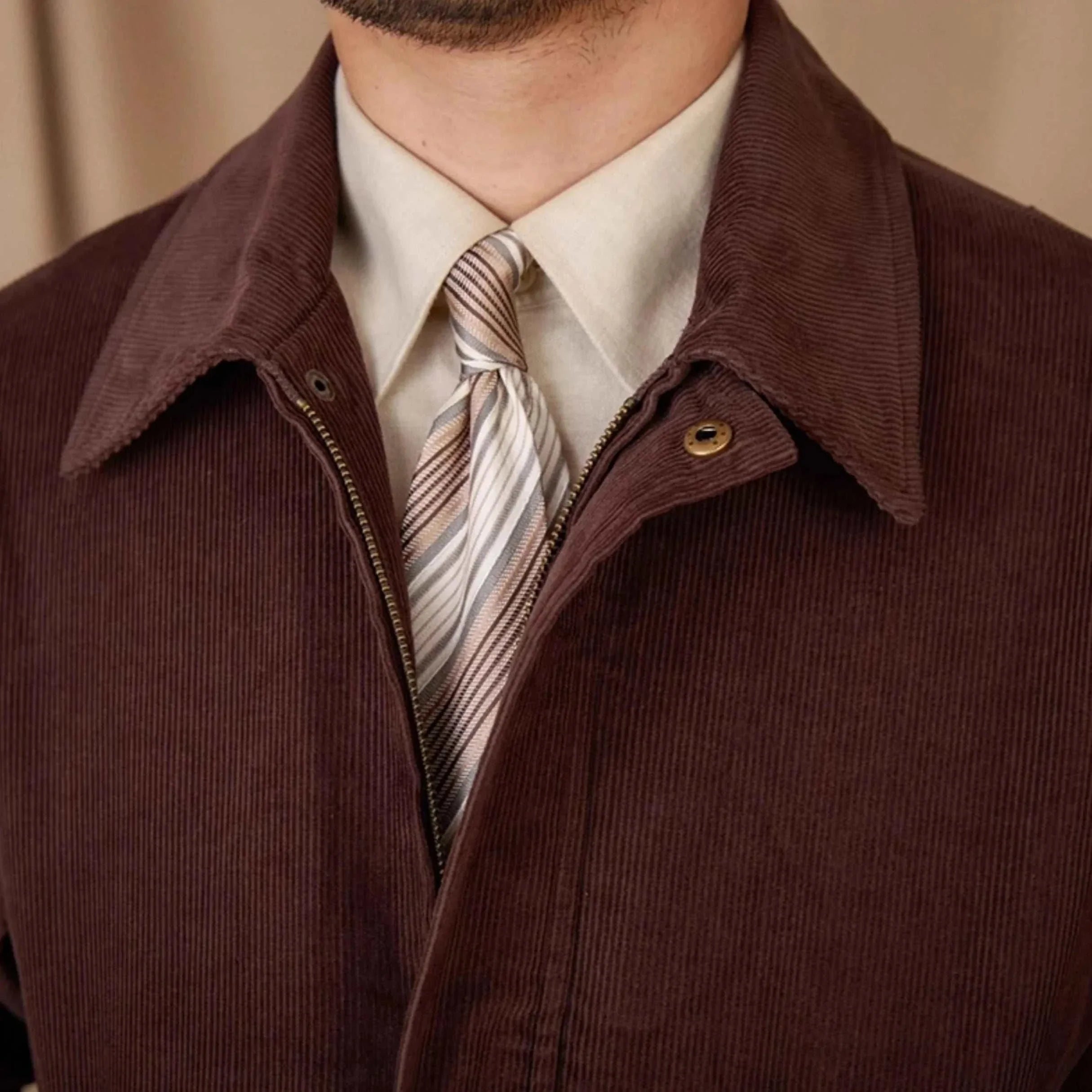 Pure cotton bomber jacket for men, featuring a comfortable and breathable design.