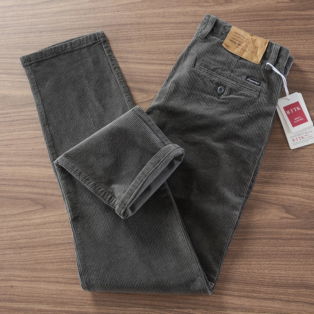 Retro corduroy straight pants