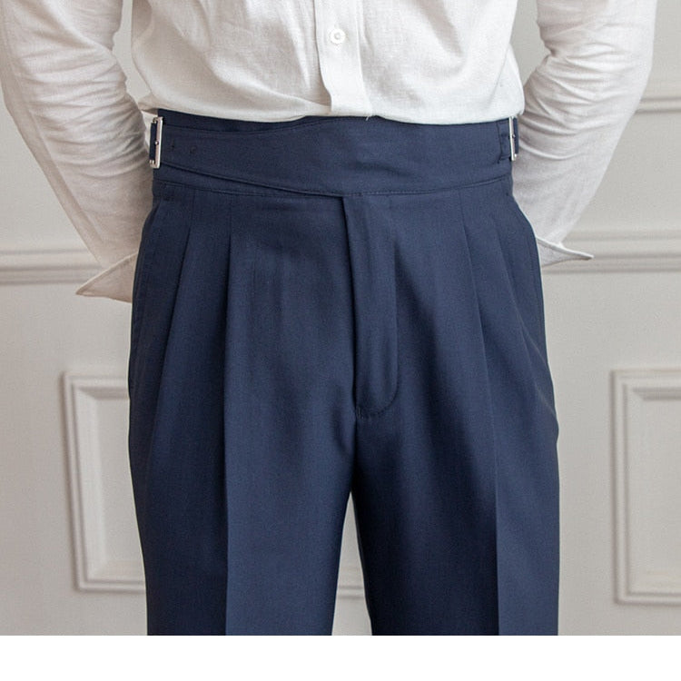 High Waist Business Trousers in navy blue, showcasing refined tailoring and classic elegance.