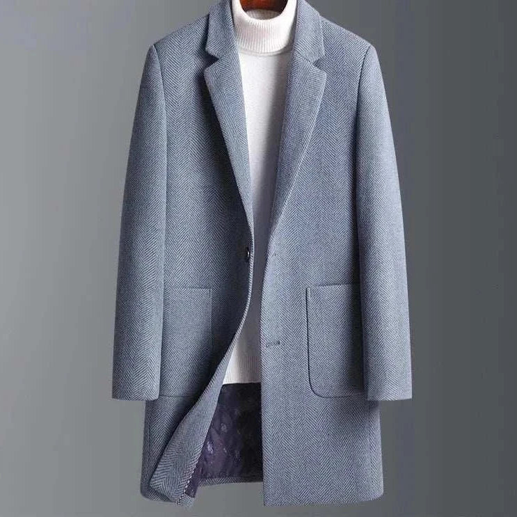 Business casual Korean coat in high-quality polyester, ideal for autumn and winter.