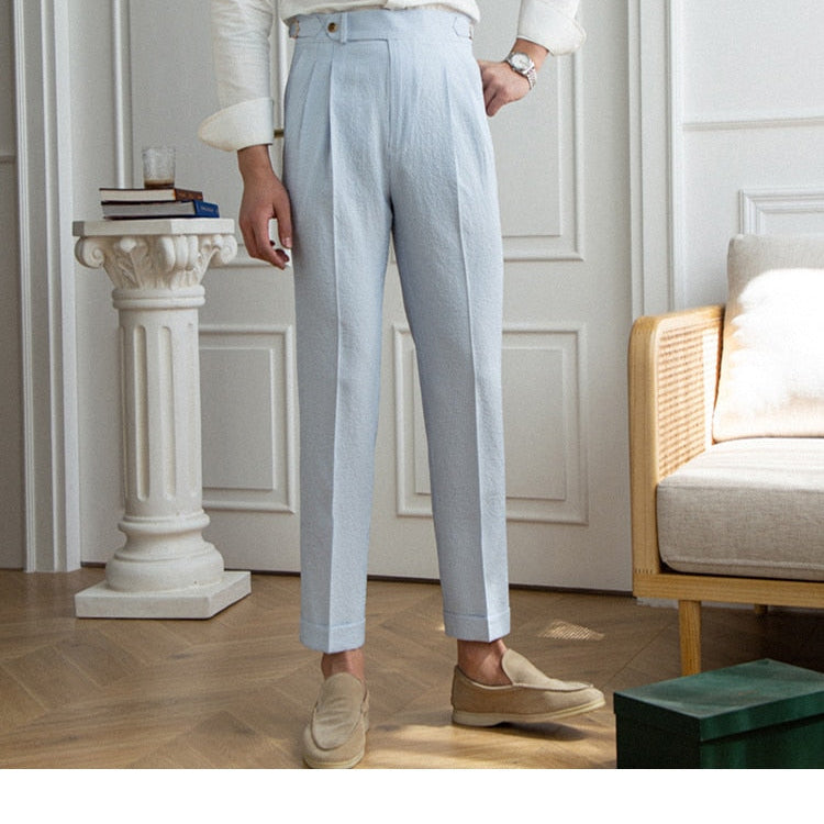Italian Old Money Trousers, tailored elegance, refined style, smart casual wear, comfortable polyester fabric.