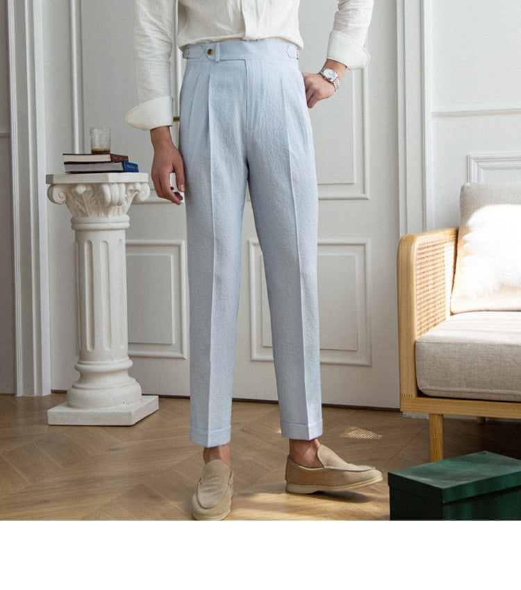 Italian Old Money Trousers, tailored elegance, refined style, smart casual wear, comfortable polyester fabric.