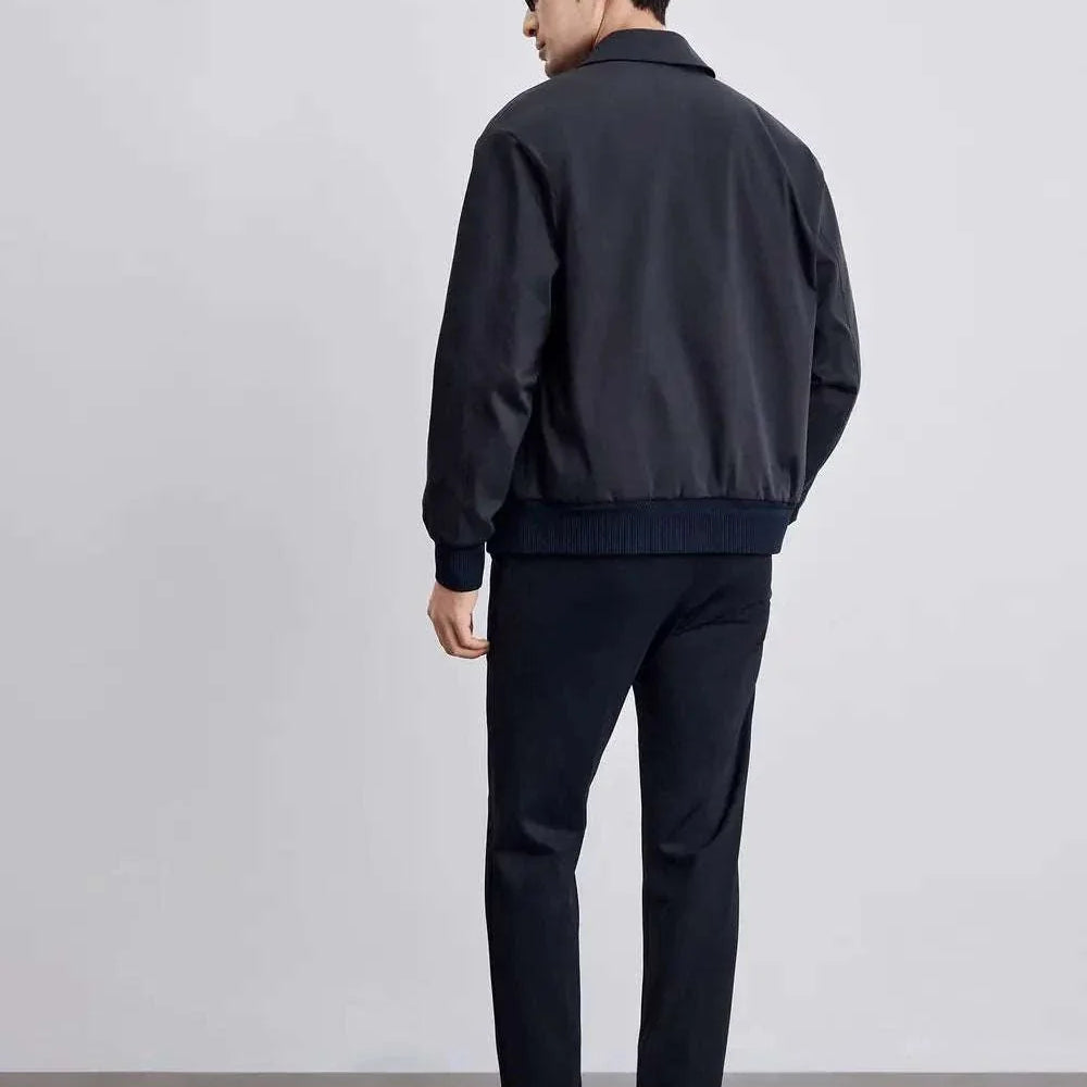 Korean bomber winter jacket, men's casual outerwear, cotton and polyester blend.