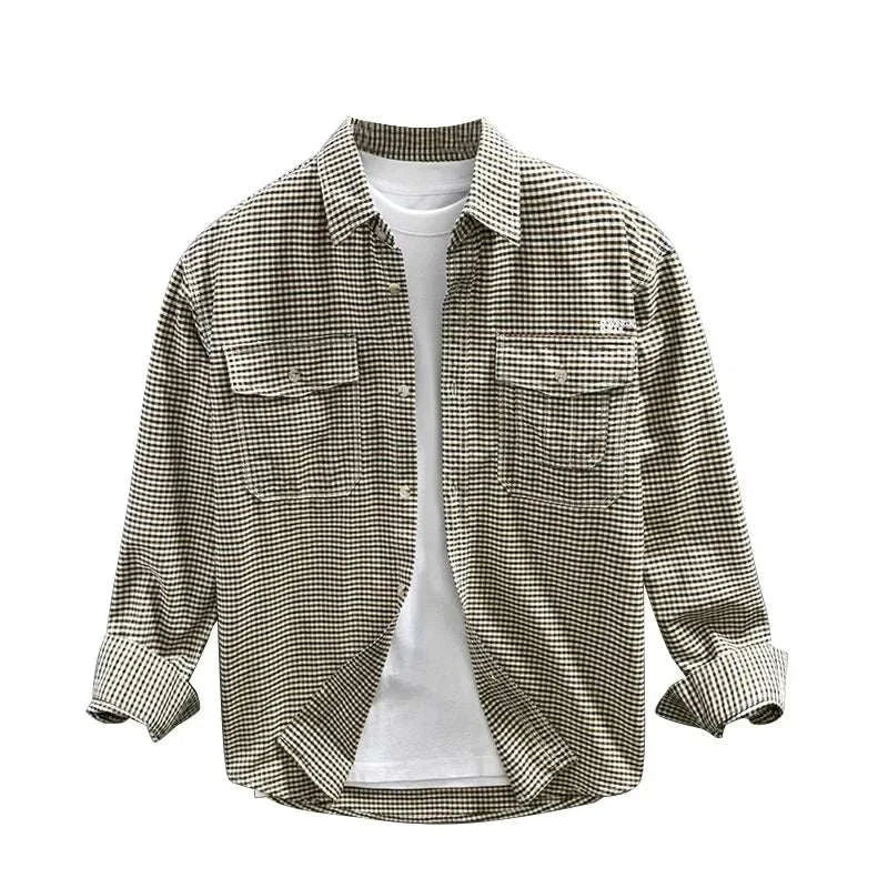 Antonios plaid summer shirt in breathable cotton with casual elegant style for men.