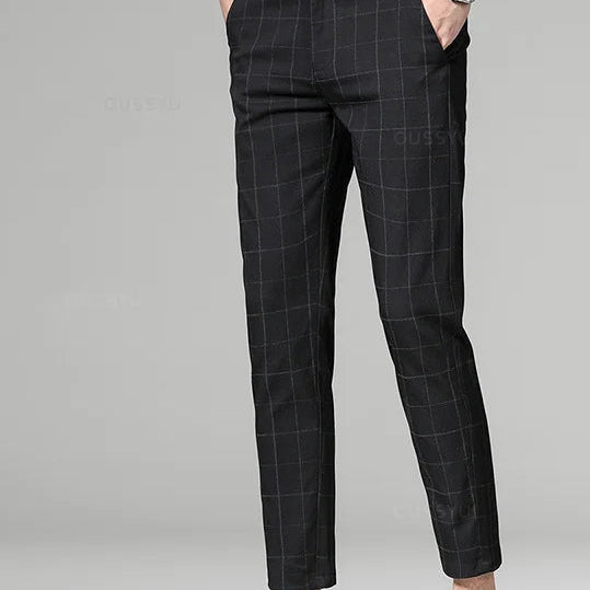 Korean formal checked pants