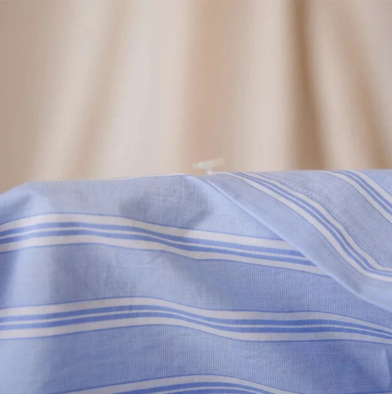 Blue and white striped fabric of Business Stripe All Long Sleeve Shirt.