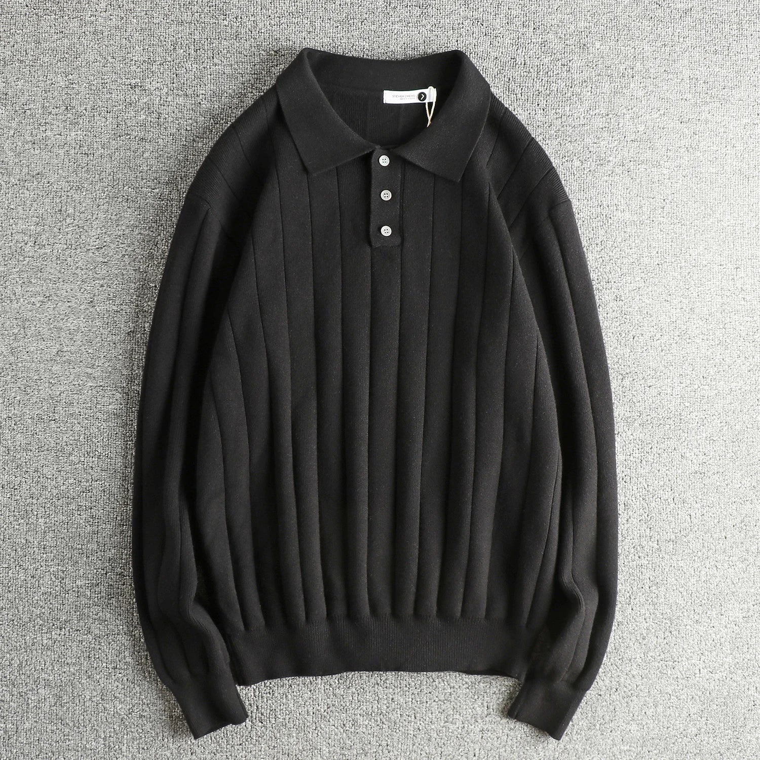 Retro polo striped sweater