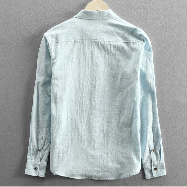 Maurice Solid Shirt made from cotton and linen, featuring a classic solid pattern and smart casual design.