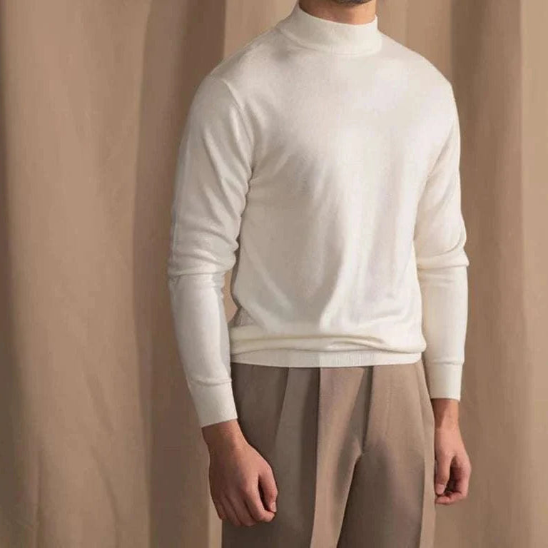 Antonios slim fit half-turtleneck sweater, modern design, cozy wool blend.